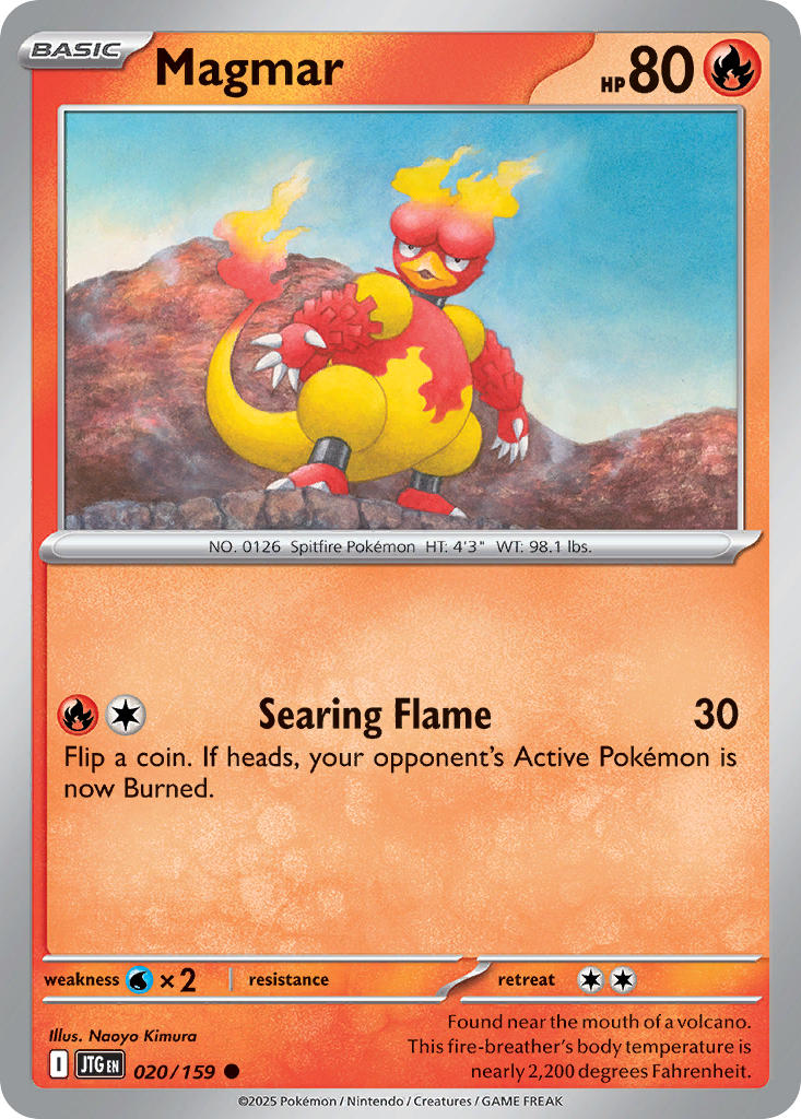 Magmar 020/159 Common Journey Together Pokémon card
