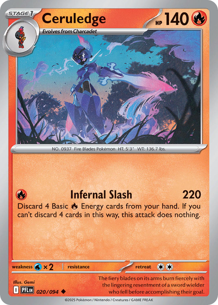 Ceruledge 020/094 Uncommon Phantasmal Flames Pokémon card