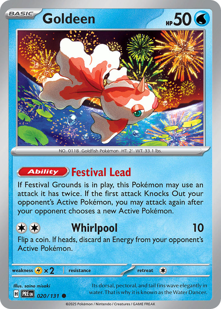 Goldeen 020/131 Common Prismatic Evolutions Pokémon card