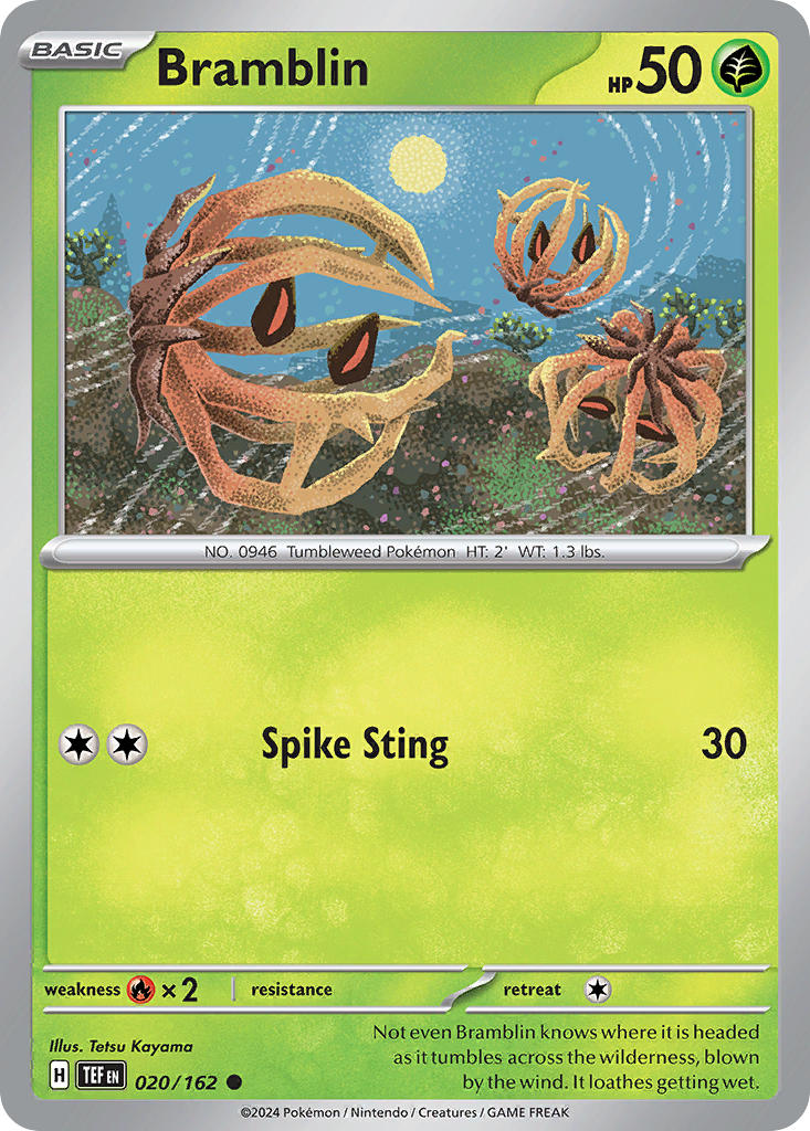 Bramblin 020/162 Common Temporal Forces Pokémon card