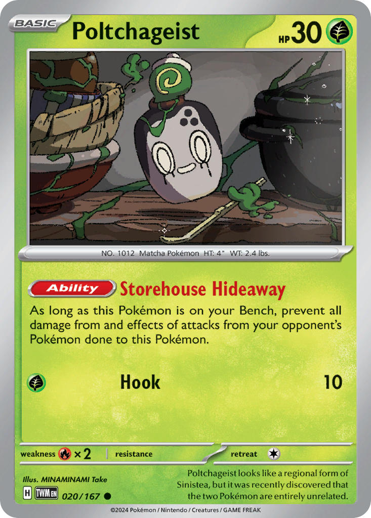 Poltchageist 020/167 Common Twilight Masquerade Pokémon card