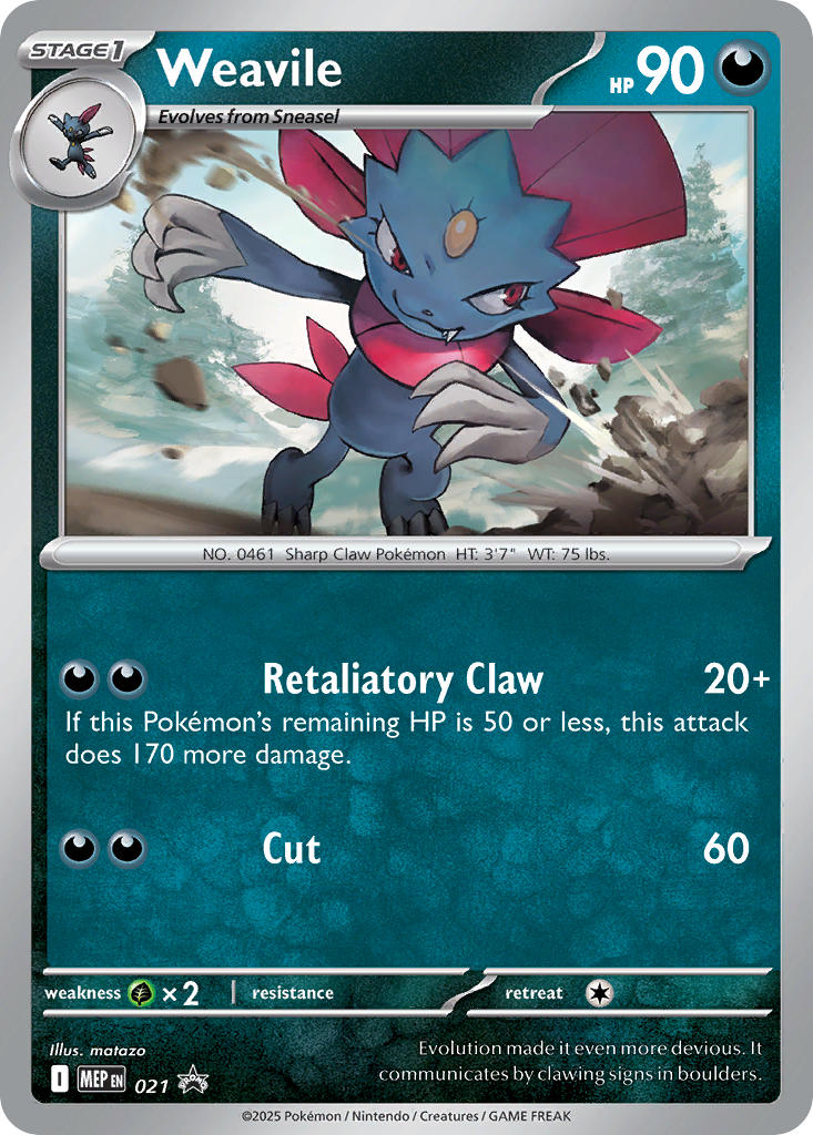 Weavile 021/MEP Promo Mega Evolution Promos Pokémon card