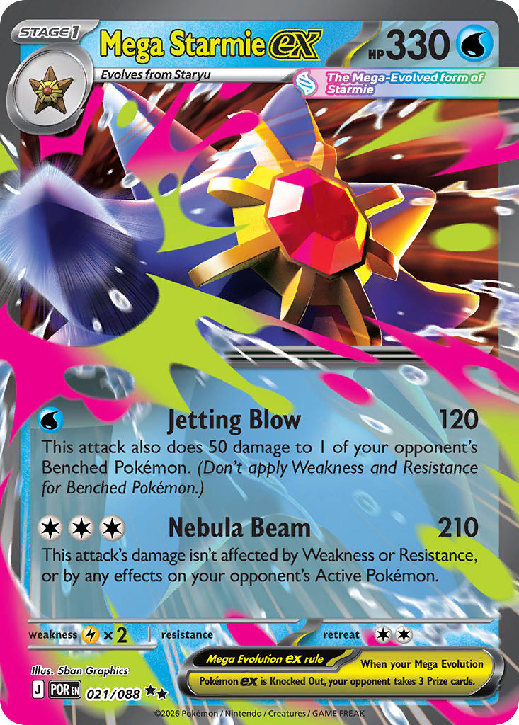 Mega Starmie EX 021/088 Double Rare Perfect Order Pokémon card