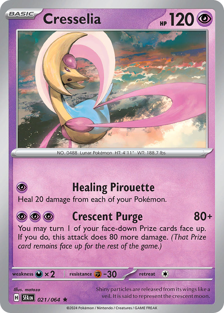 Cresselia 021/064 Rare Shrouded Fable Pokémon card