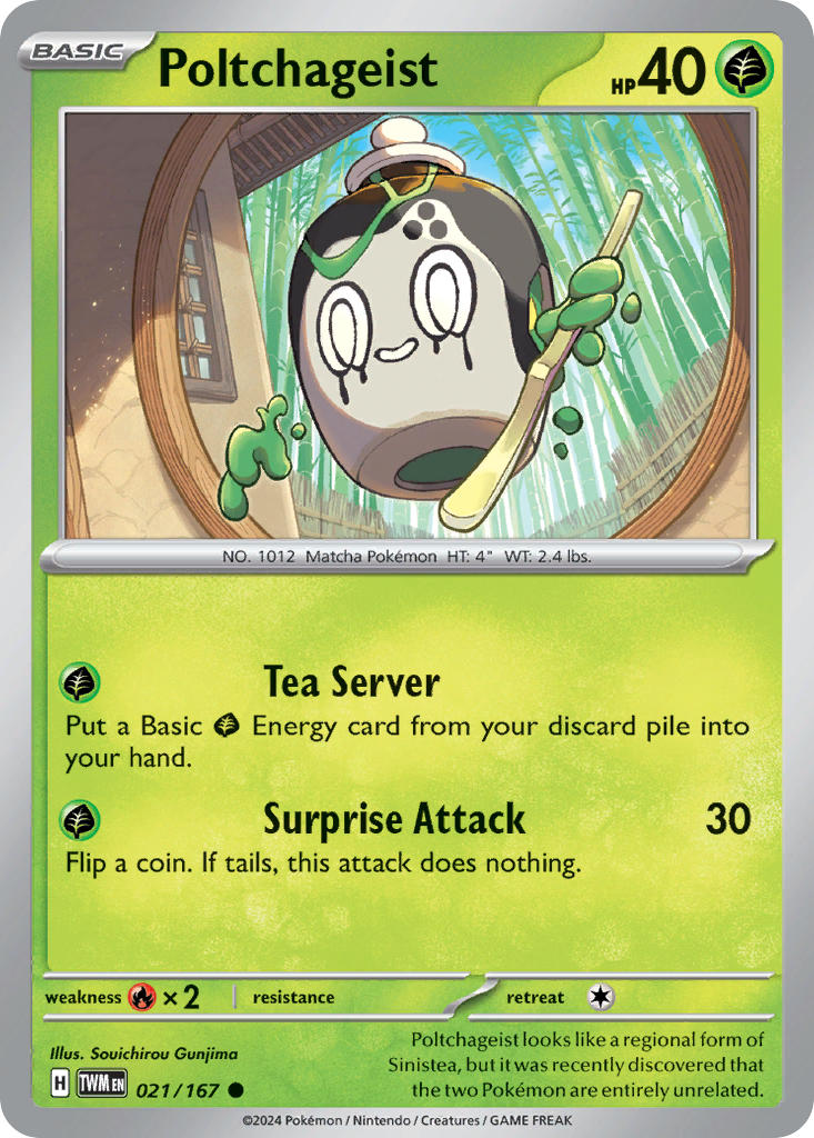 Poltchageist 021/167 Common Twilight Masquerade Pokémon card