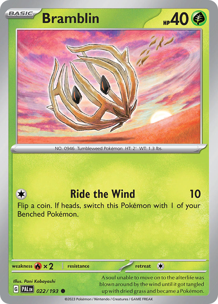 Bramblin 022/193 Common Paldea Evolved Pokémon card