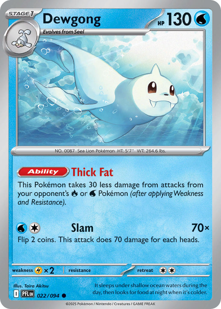 Dewgong 022/094 Common Phantasmal Flames Pokémon card