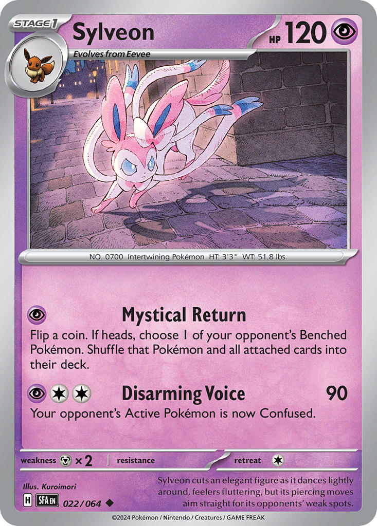 Sylveon 022/064 Rare Shrouded Fable Pokémon card