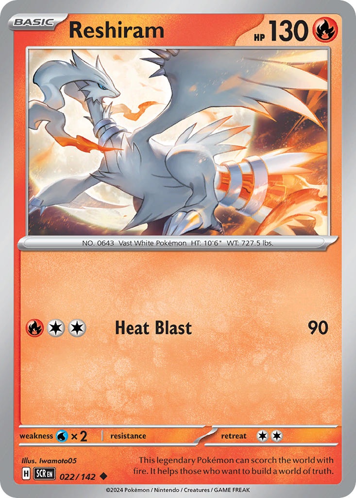 Reshiram 022/142 Uncommon Stellar Crown Pokémon card