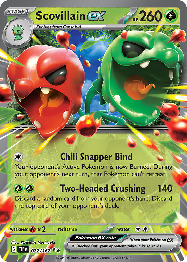 Scovillain EX 022/162 Double Rare Temporal Forces Pokémon card