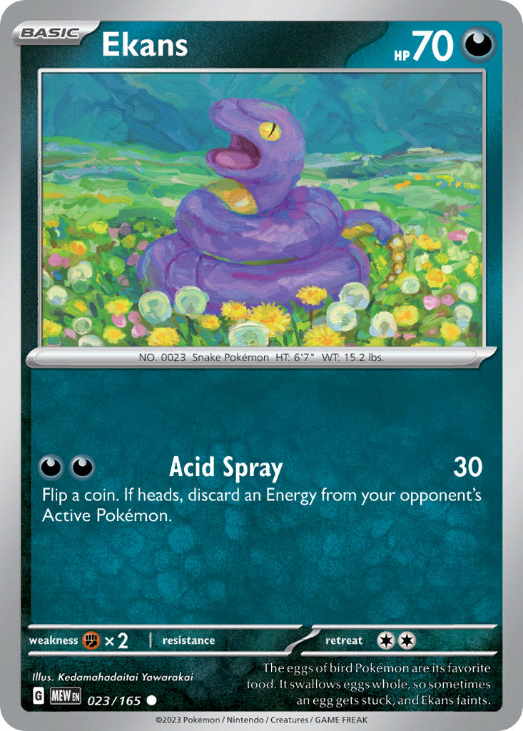 Ekans 023/165 Common 151 Pokémon card