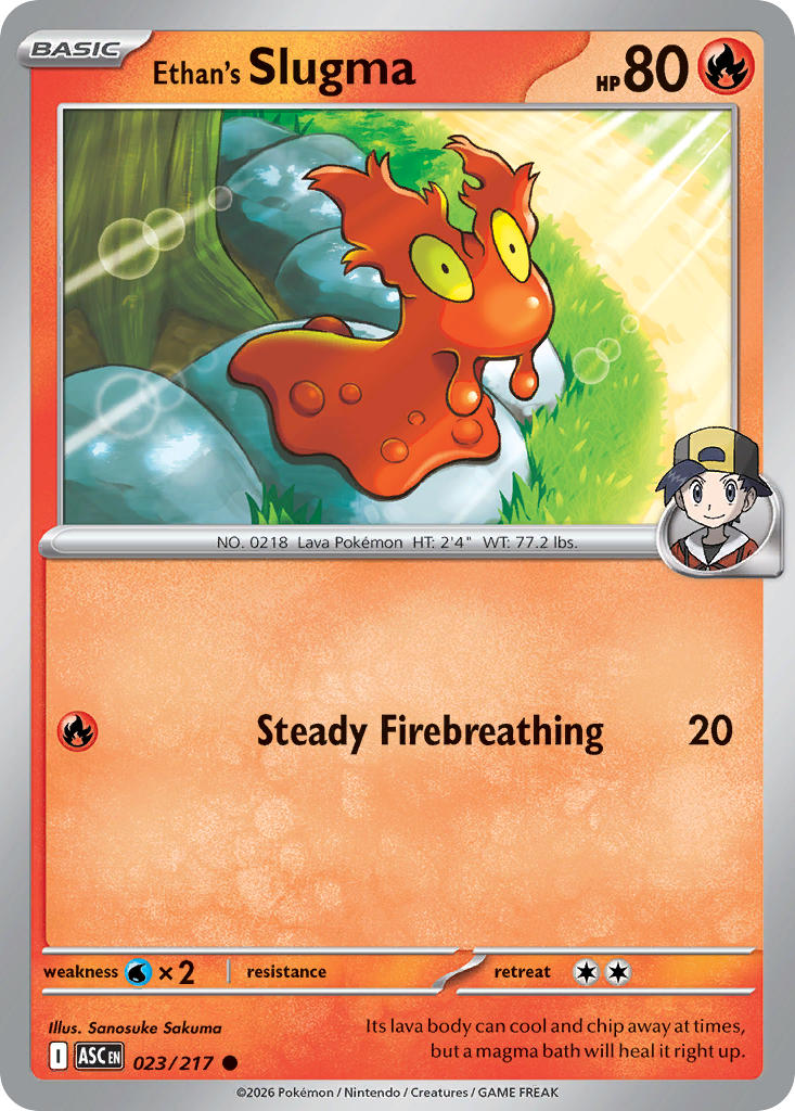Ethan's Slugma 023/217 Common Ascended Heroes Pokémon card