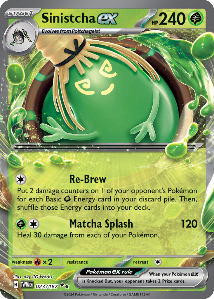 Sinistcha EX 023/167 Double Rare Twilight Masquerade Pokémon card
