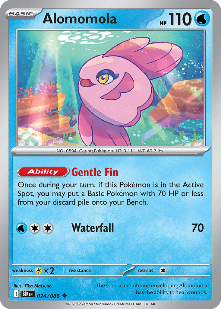 Alomomola 024/086 Uncommon Black Bolt Pokémon card