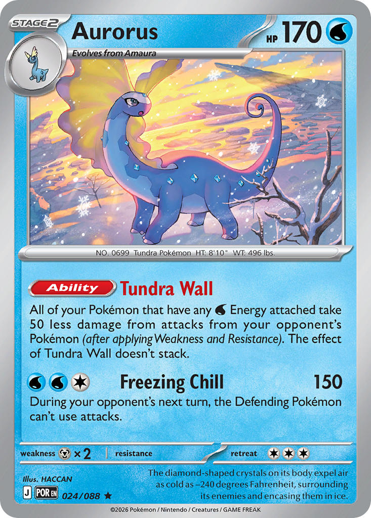 Aurorus 024/088 Rare Perfect Order Pokémon card