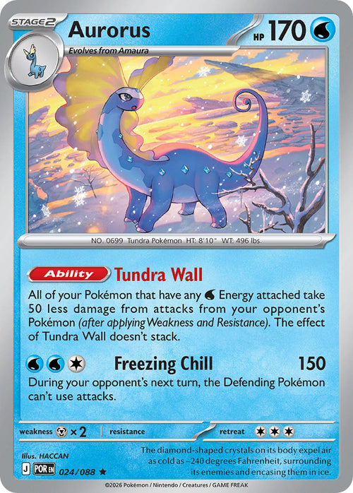 Aurorus 024/088 Rare Perfect Order Pokémon card