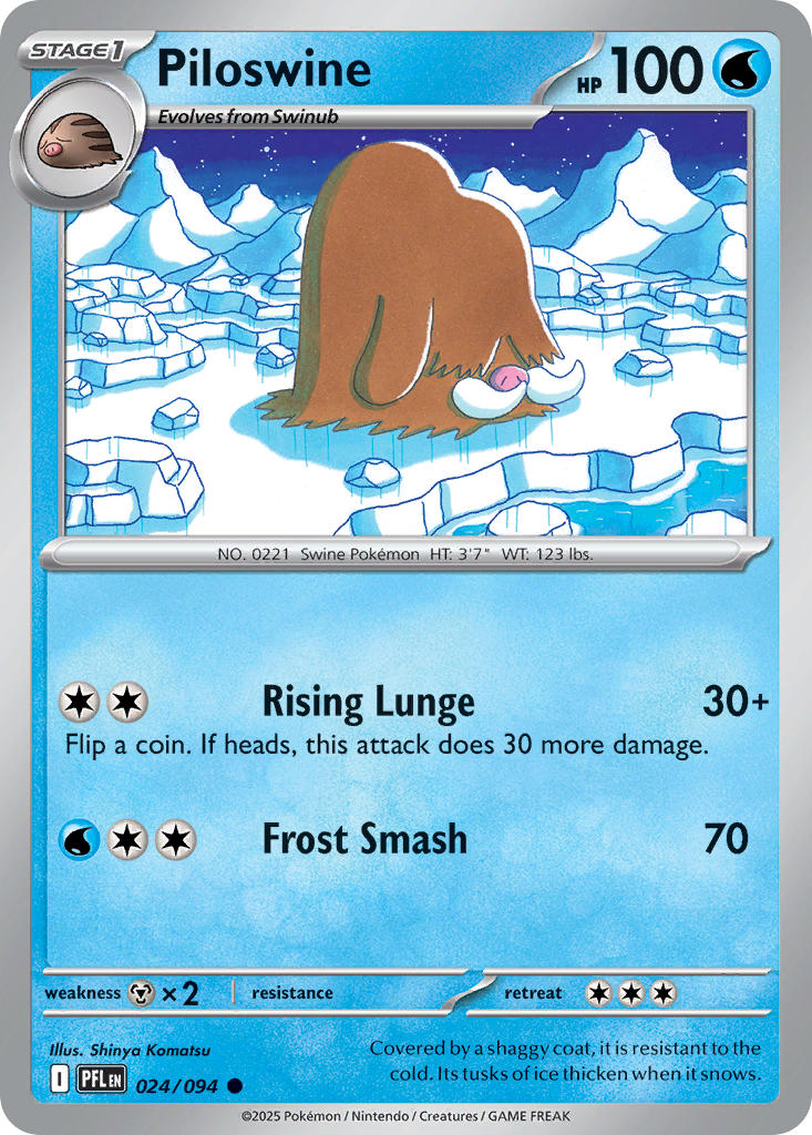 Piloswine 024/094 Common Phantasmal Flames Pokémon card