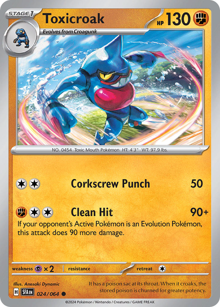 Toxicroak 024/064 Common Shrouded Fable Pokémon card