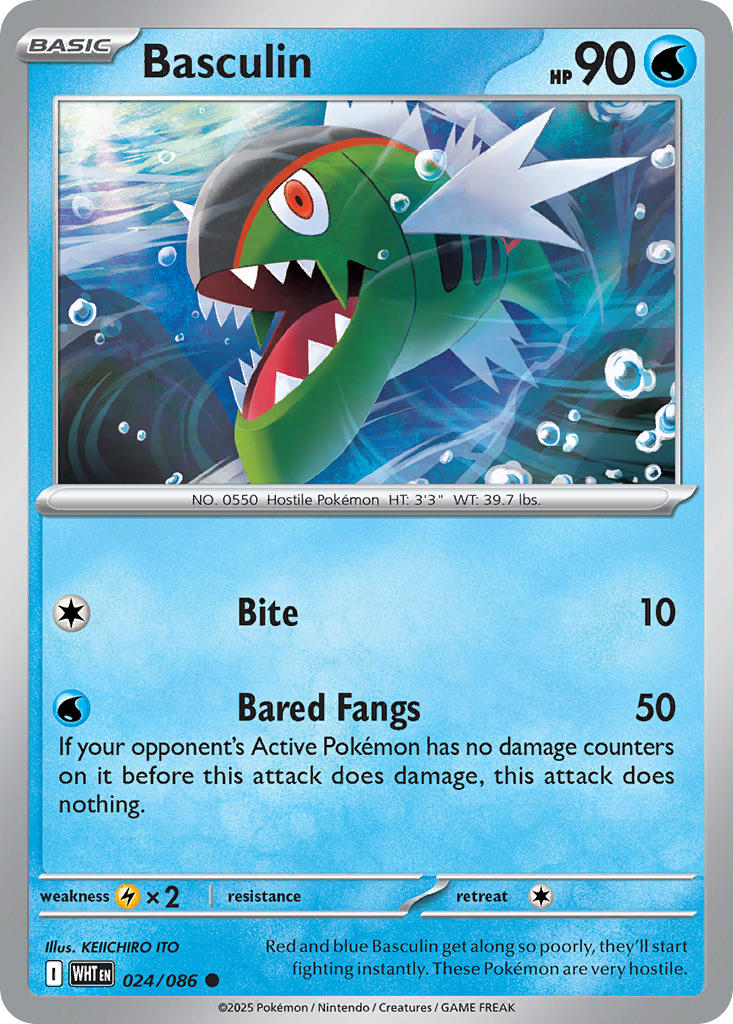 Basculin 024/086 Common White Flare Pokémon card