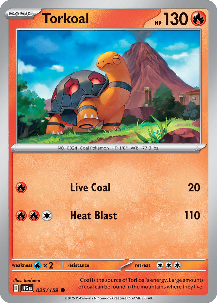 Torkoal 025/159 Common Journey Together Pokémon card