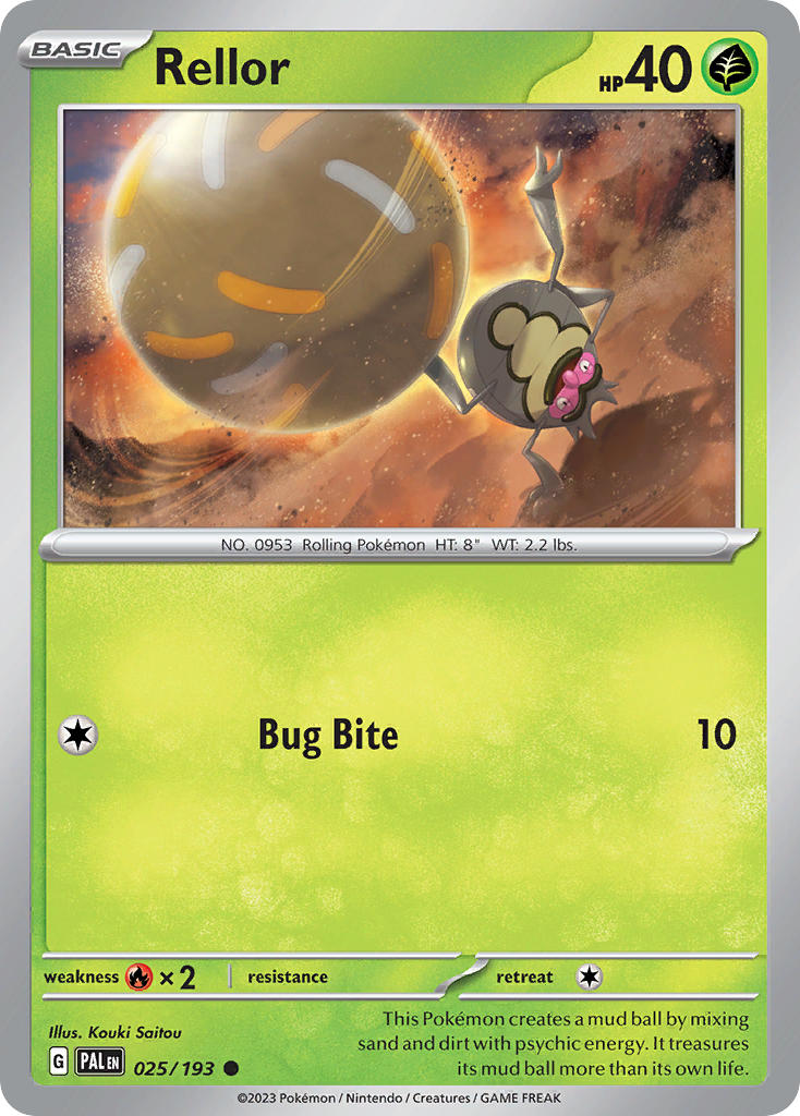 Rellor 025/193 Common Paldea Evolved Pokémon card