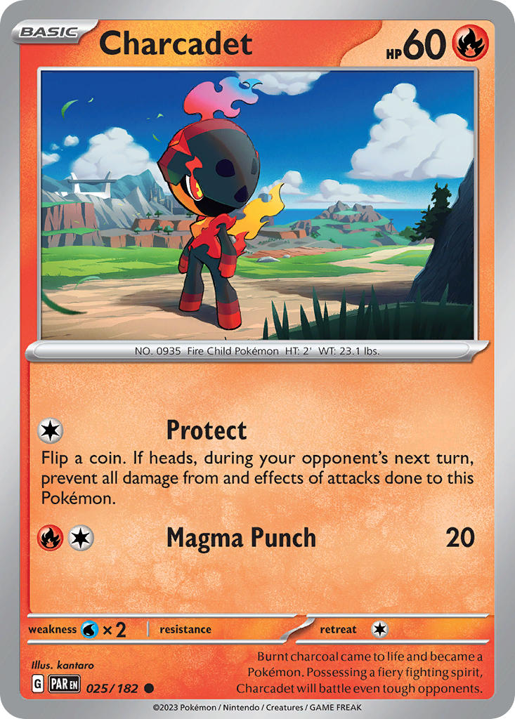 Charcadet 025/182 Common Paradox Rift Pokémon card