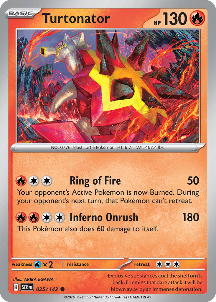 Turtonator 025/142 Common Stellar Crown Pokémon card