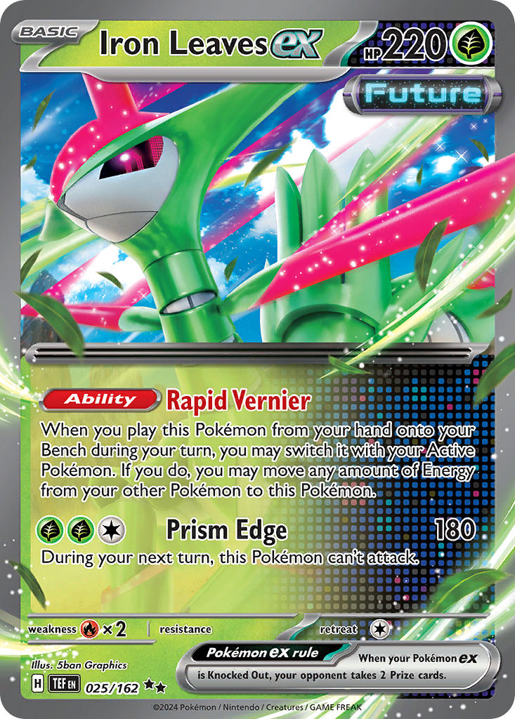 Iron Leaves EX 025/162 Double Rare Temporal Forces Pokémon card