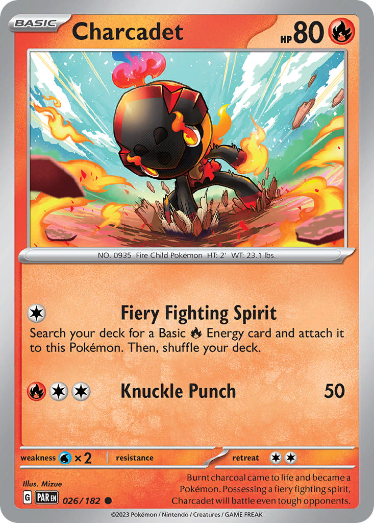 Charcadet 026/182 Common Paradox Rift Pokémon card