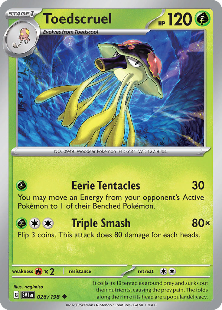 Toedscruel 026/198 Uncommon Scarlet & Violet Pokémon card