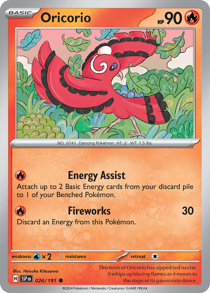 Oricorio 026/191 Common Surging Sparks Pokémon card