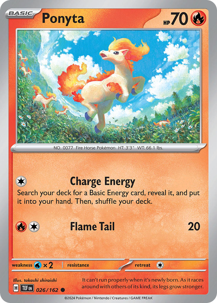 Ponyta 026/162 Common Temporal Forces Pokémon card