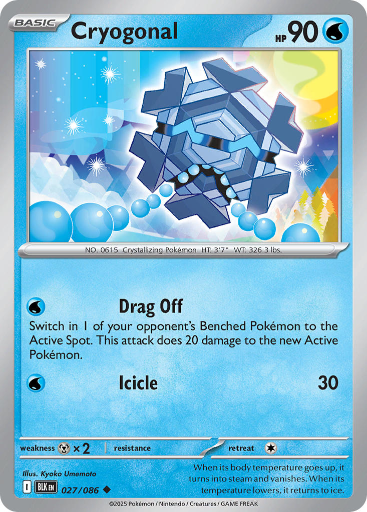 Cryogonal 027/086 Uncommon Black Bolt Pokémon card