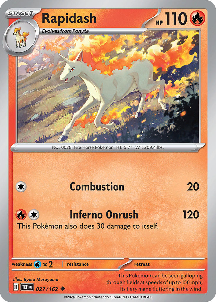 Rapidash 027/162 Common Temporal Forces Pokémon card