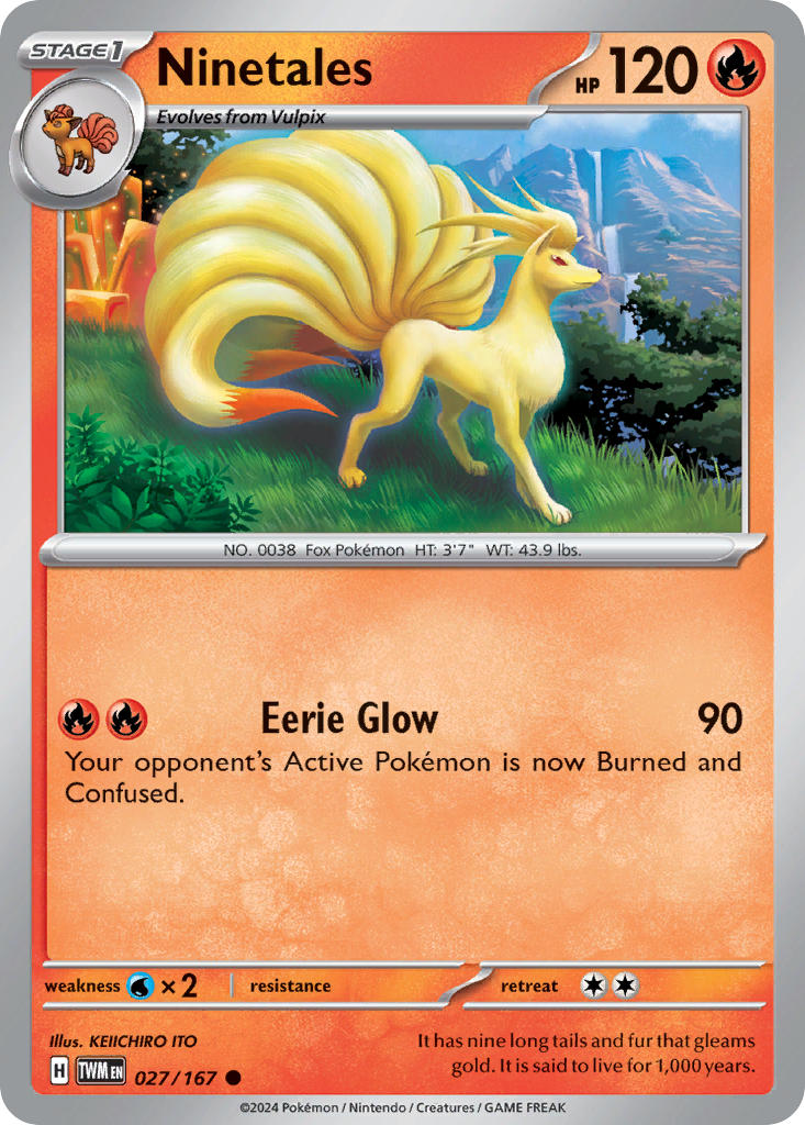 Ninetales 027/167 Common Twilight Masquerade Pokémon card