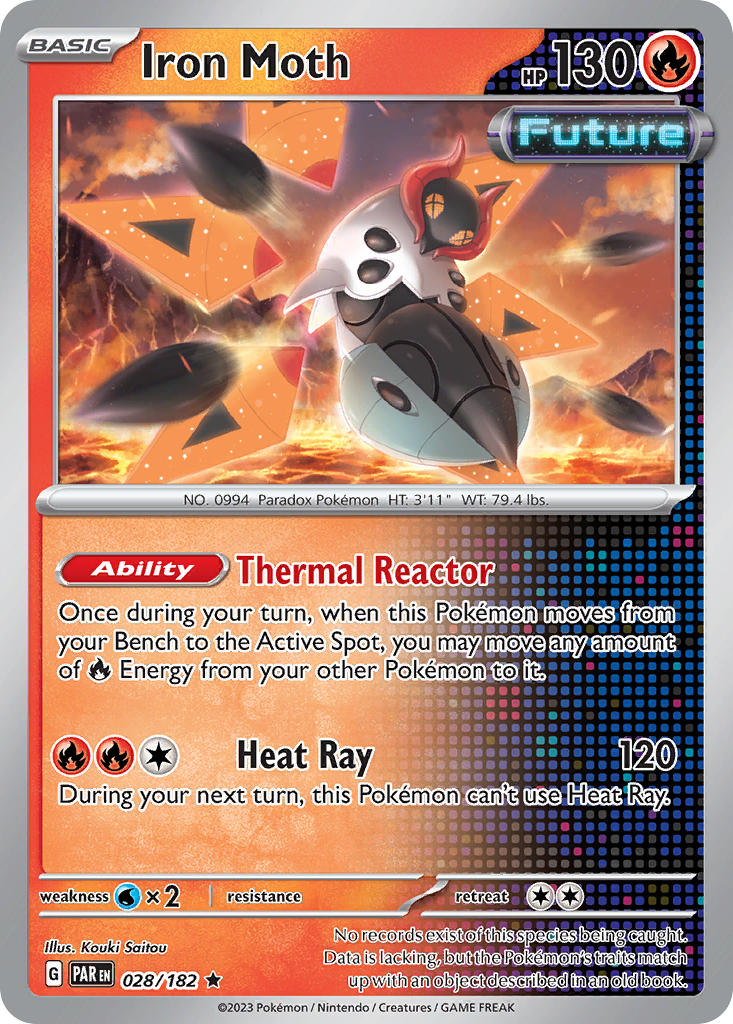 Iron Moth 028/182 Rare Paradox Rift Pokémon card