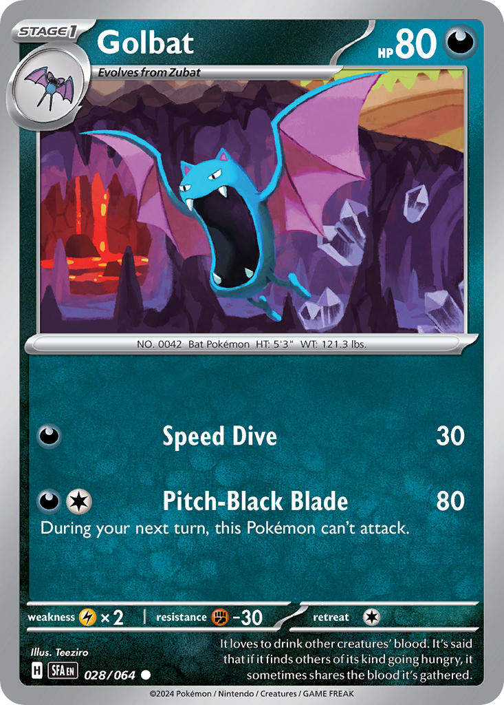 Golbat 028/064 Common Shrouded Fable Pokémon card