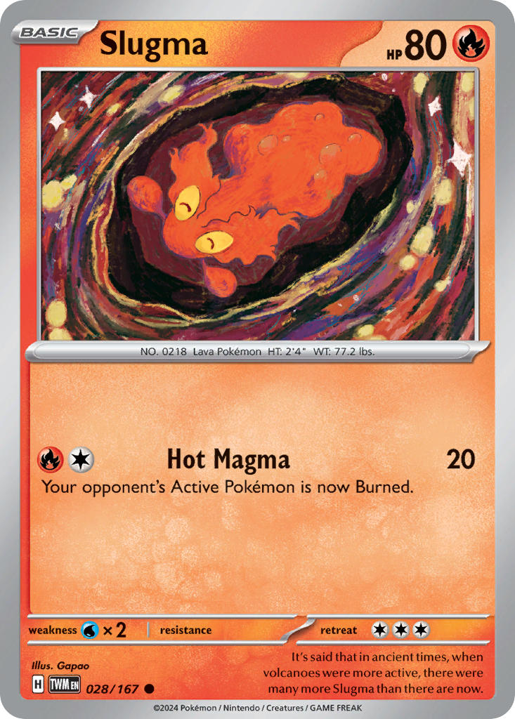 Slugma 028/167 Common Twilight Masquerade Pokémon card