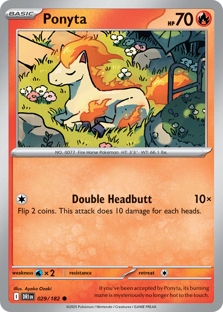 Ponyta 029/182 Common Destined Rivals Pokémon card