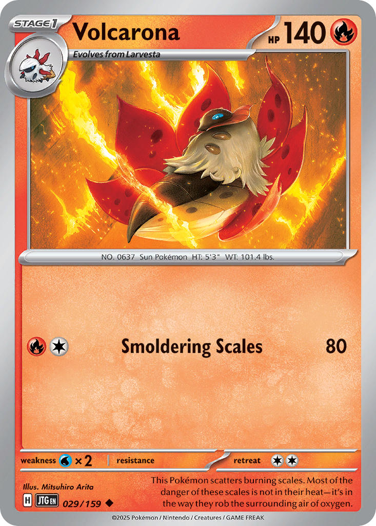 Volcarona 029/159 Rare Journey Together Pokémon card