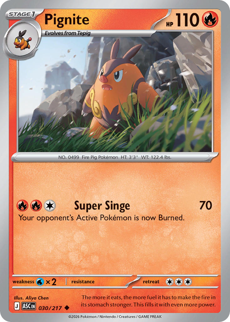 Pignite 030/217 Uncommon Ascended Heroes Pokémon card