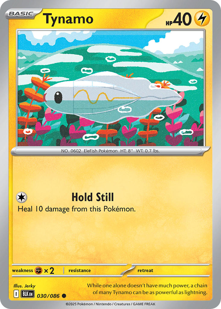 Tynamo 030/086 Common Black Bolt Pokémon card