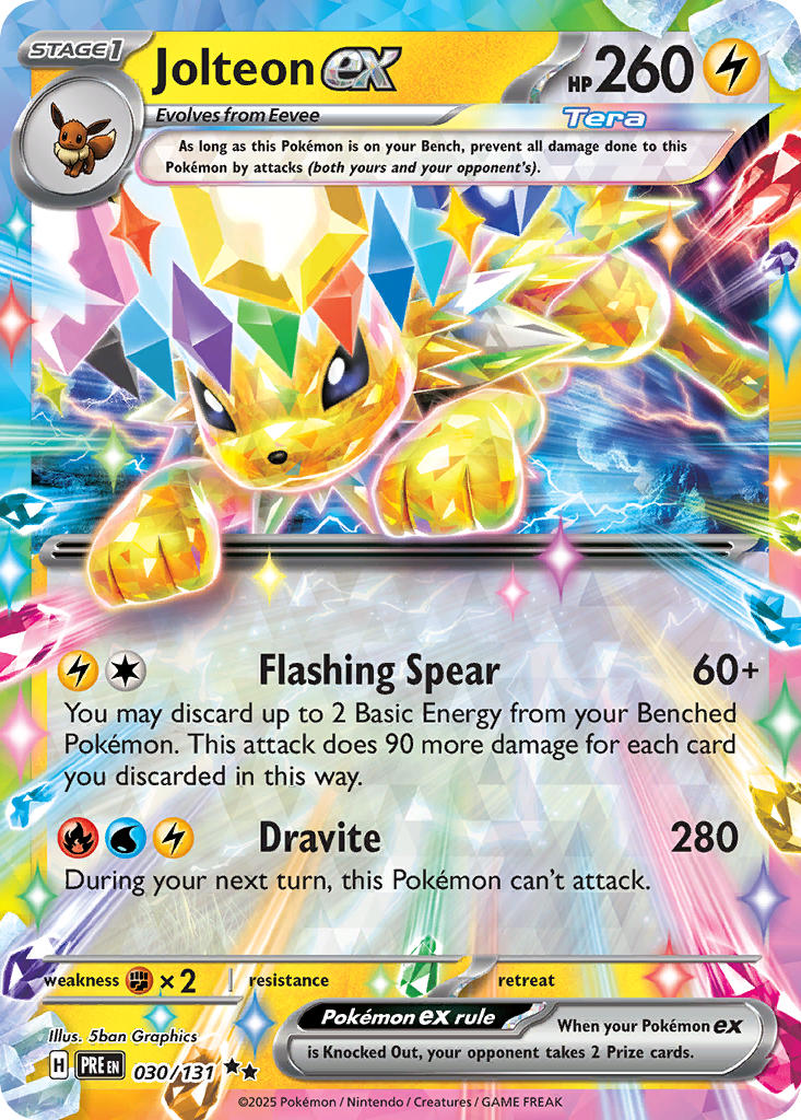 Jolteon EX 030/131 Double Rare Prismatic Evolutions Pokémon card