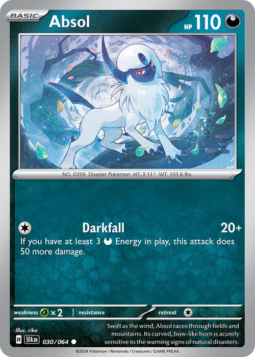Absol 030/064 Uncommon Shrouded Fable Pokémon card