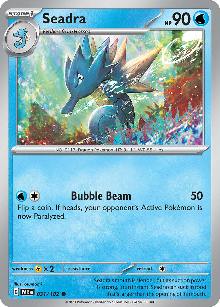 Seadra 031/182 Common Paradox Rift Pokémon card