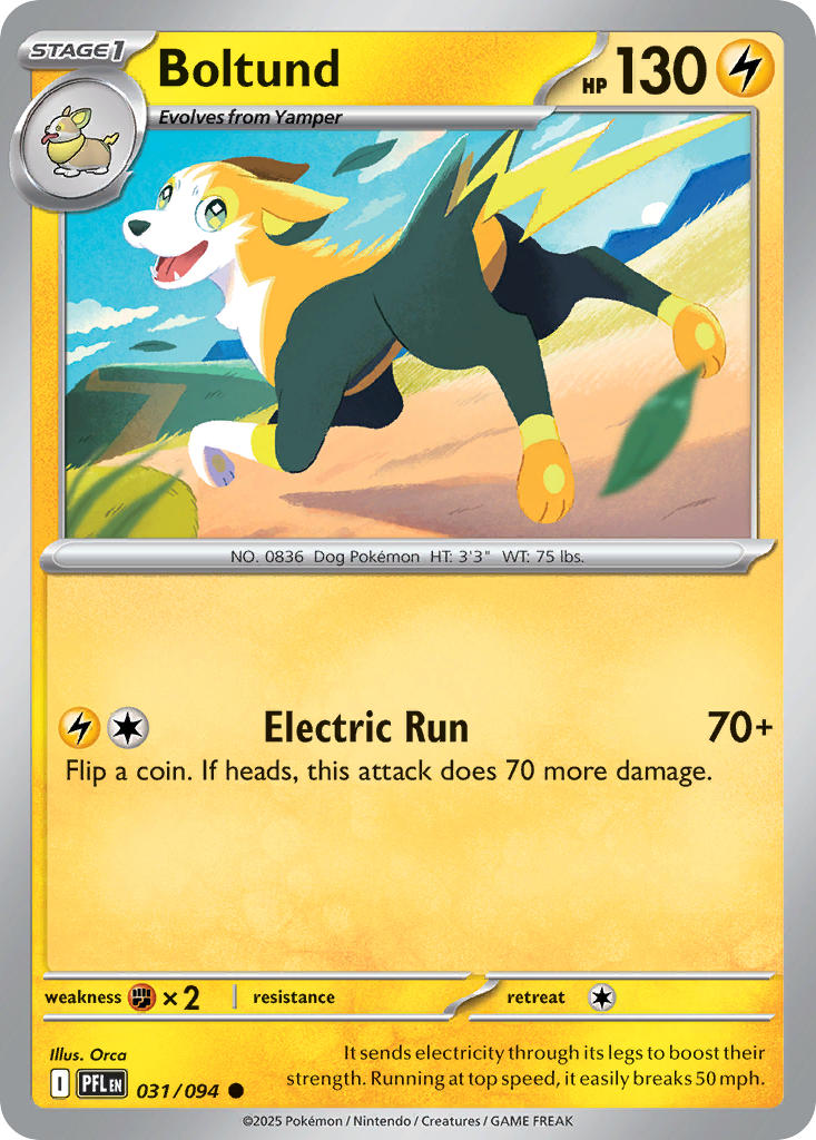 Boltund 031/094 Common Phantasmal Flames Pokémon card