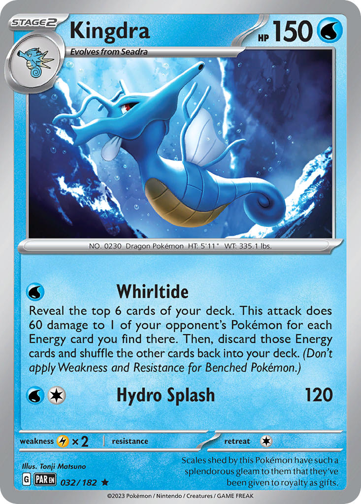 Kingdra 032/182 Rare Paradox Rift Pokémon card
