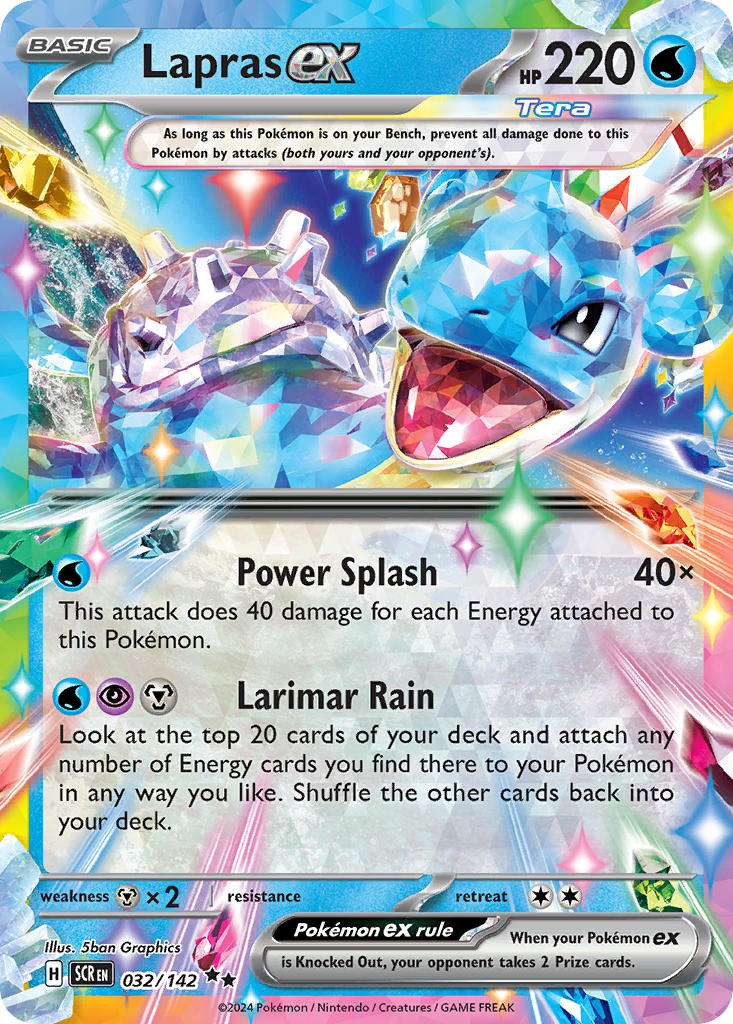 Lapras EX 032/142 Double Rare Stellar Crown Pokémon card