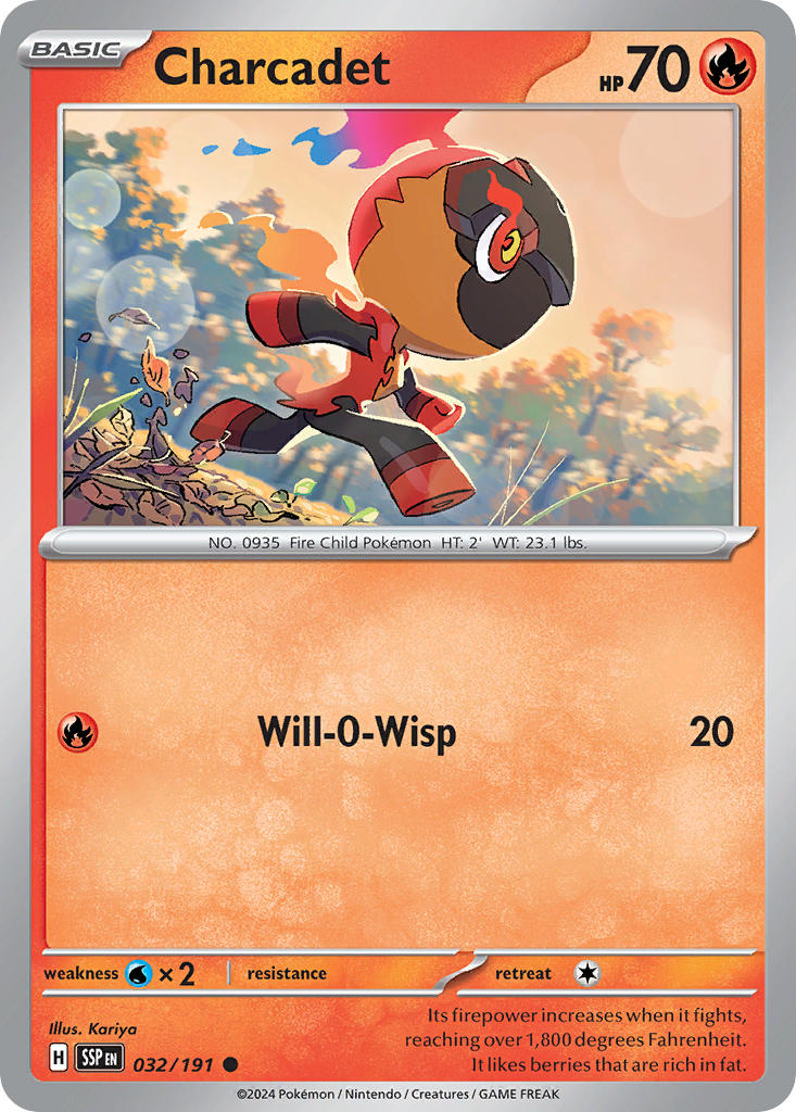 Charcadet 032/191 Common Surging Sparks Pokémon card
