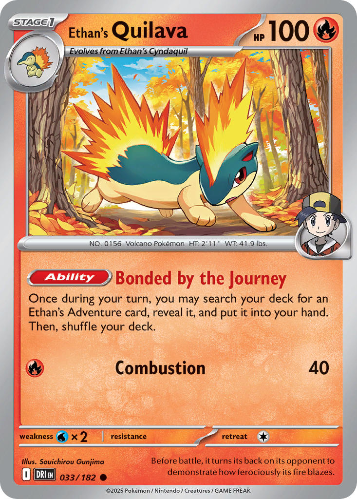 Ethan's Quilava 033/182 Common Destined Rivals Pokémon card
